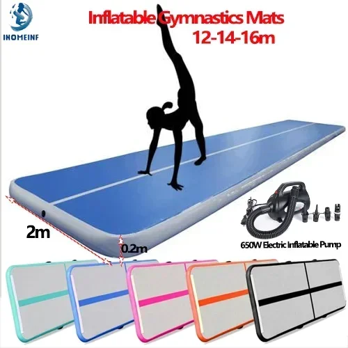 12m 14m 16m Air Track Gonfiabile Tappetino da ginnastica 20cm Formazione Artistica Fitness Principiante Pavimento Air Track Mat Trampolino Tappetini