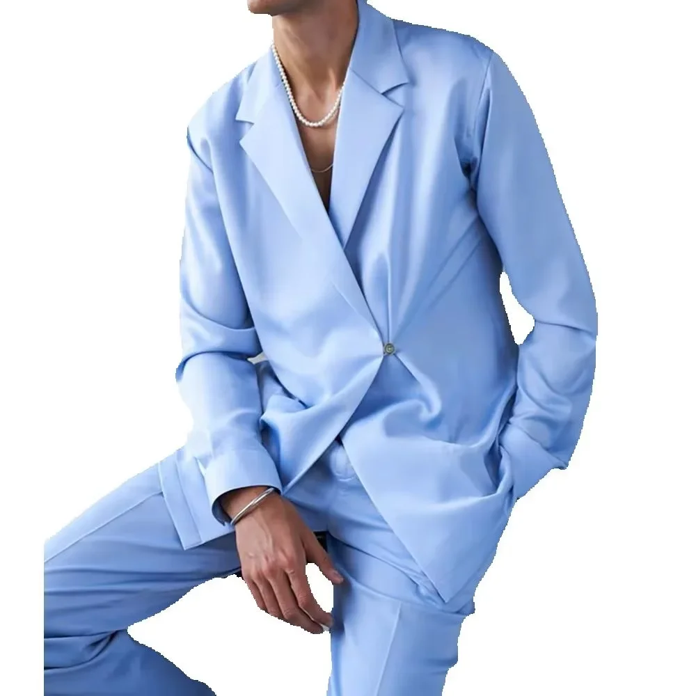 

Handsome Men's Suits Casual Business Peak Lapel Dinner Party Tuxedo Banquet Custom Made Jacket+Pants