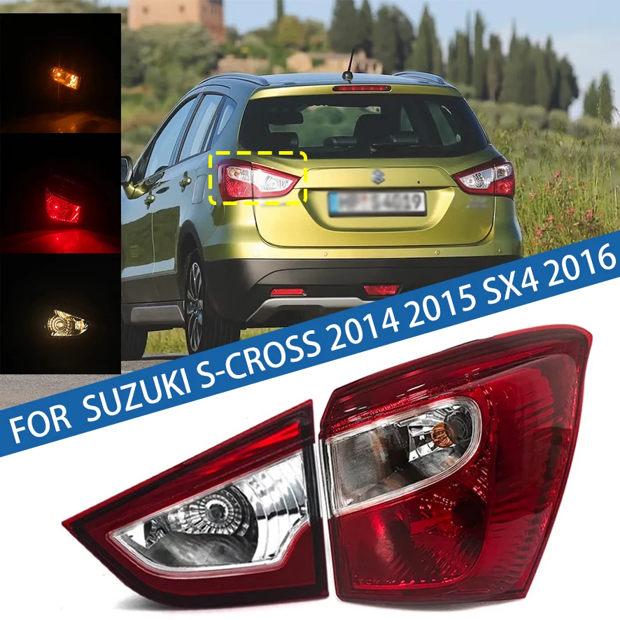 

Для Suzuki S-Cross S Cross 2014 2015 SX4 2016 автомобильный задний фонарь, задний бампер, стоп-сигнал, указатель поворота, предупреждение