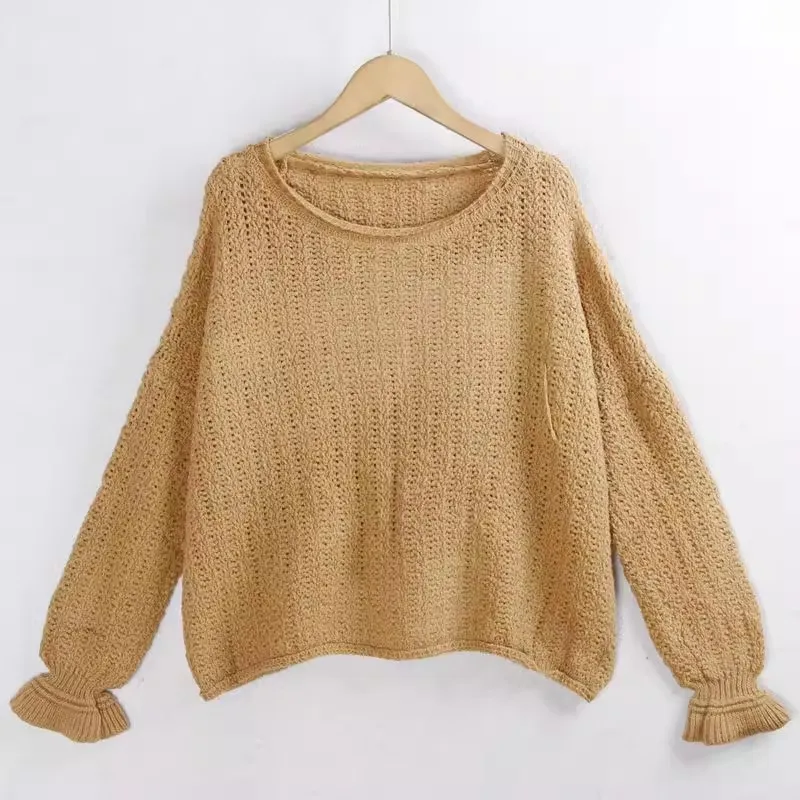 

Женский круглый пуловер Ne, свитер с длинным вырезом, вязаная внутренняя одежда с цветочным принтом свека на осень 2023 г.