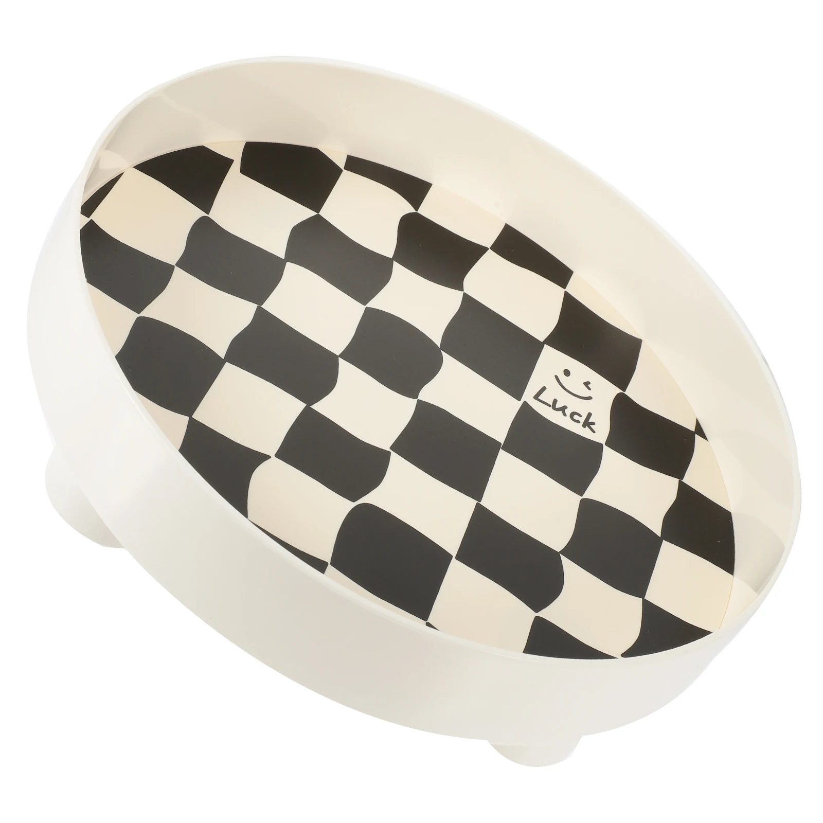 

Stylish White Chessboard Storage Tray for Keys Jewelry Cosmetics Drinks Decorative Organizer Bathroom Vanity Bedroom Living Room