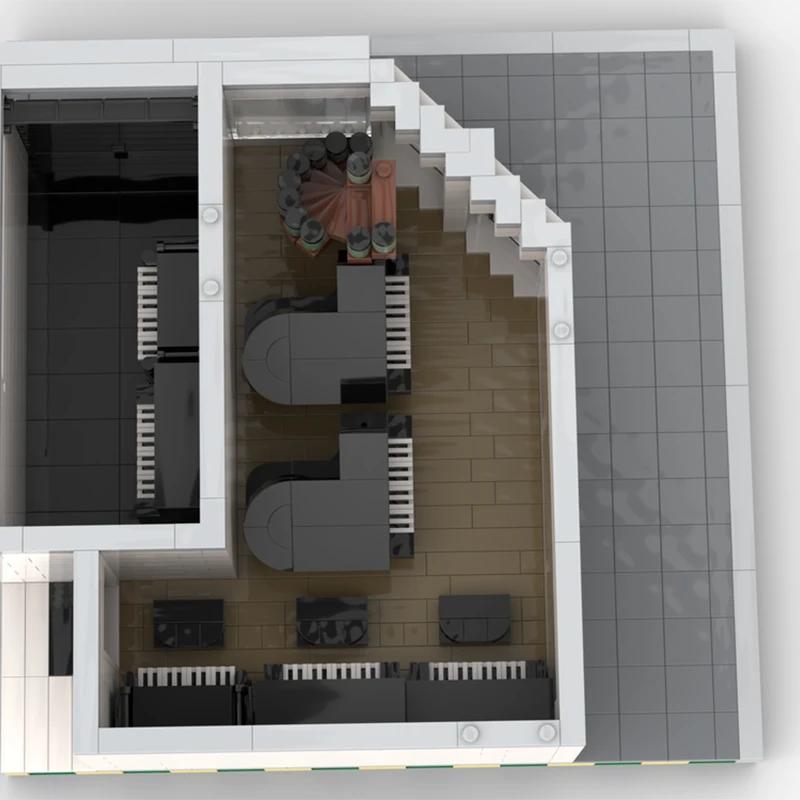 1531 قطعة MOC البيانو مخزن وحدات المباني اللبنات الجذعية بناء الاطفال عيد الميلاد لعبة هدية الجذعية التعليمية