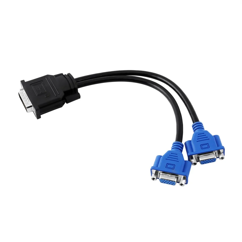15 Pin Female DMS-59 Splitter Adapter Dual Output Practical Video Splitter Cable DVI To VGA Adapter Multi-Screen Setup