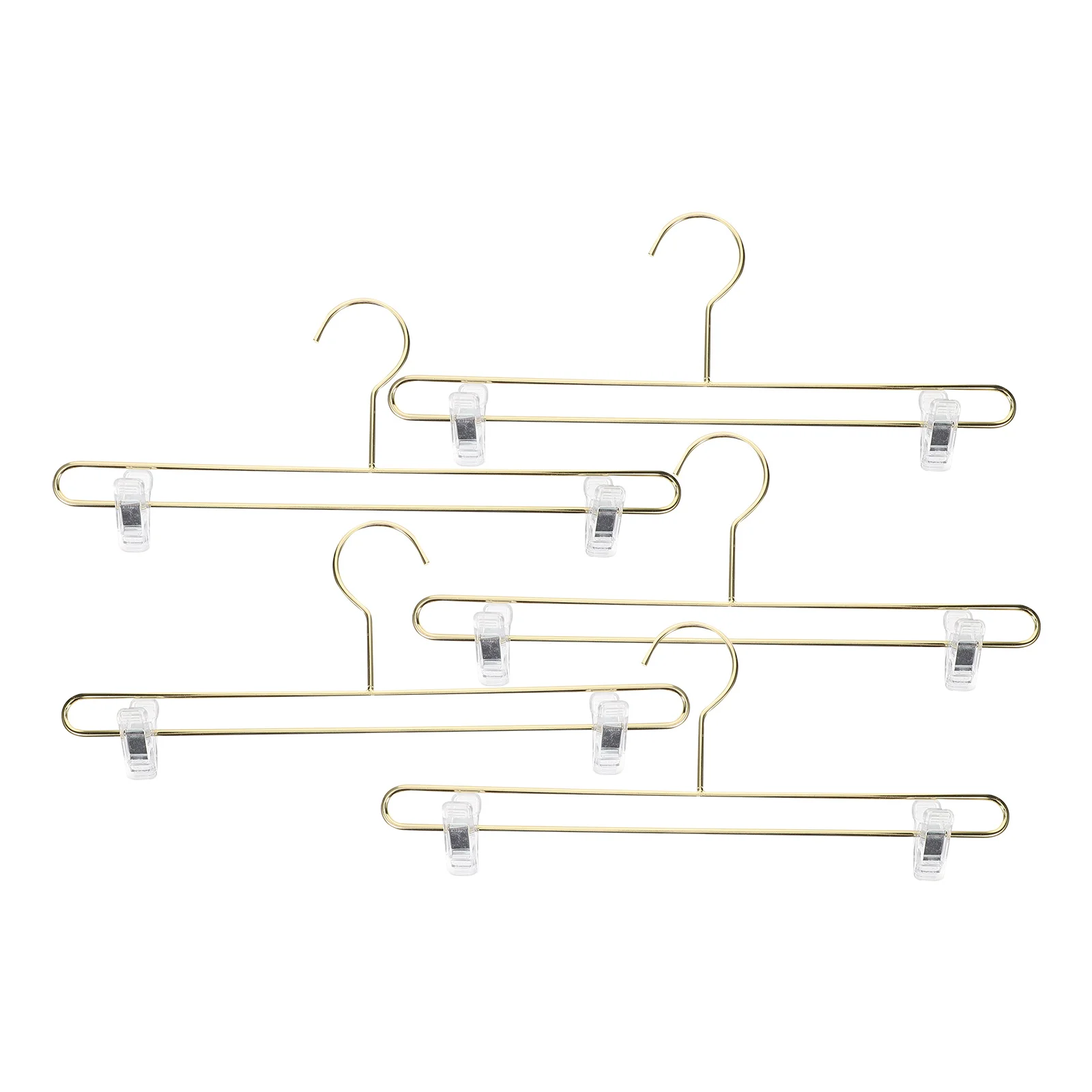 

5pcs Golden Panty Clips Hangers 28cm Anti-skid Metal Underwear Pants Socks Towel Display Space Saving Closet Organizers