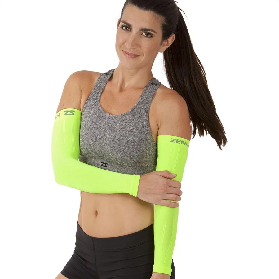 

Zensah Comprion Arm Sleeves Made in USA Thermal Arm Warmers for Cycling and Running with UV Sun Protection