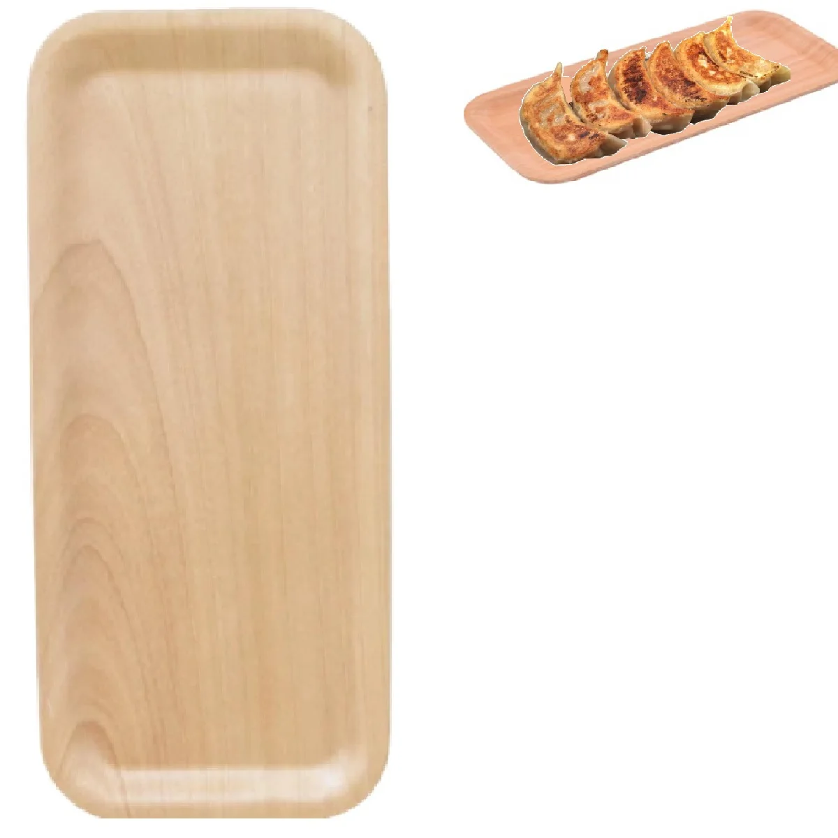 Wooden Tray Rectangular Board 34x15cm Decoration