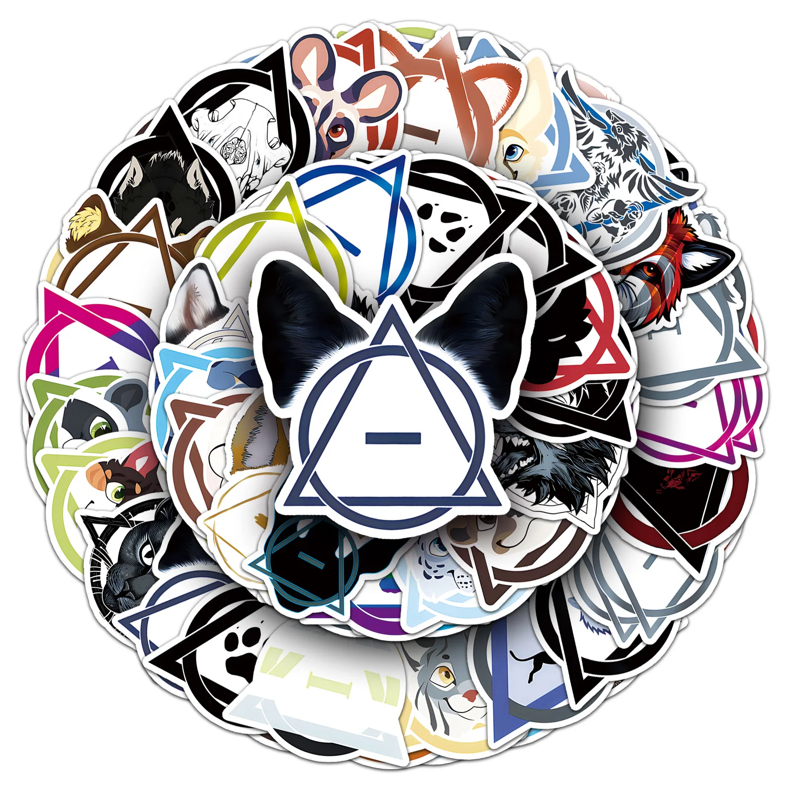 

50PCS Therian Sticker Theta-Delta ΘΔ Cartoon Style Graffiti Sticker DIY Laptop Phone Case iPad Waterproof Sticker Kids Toy