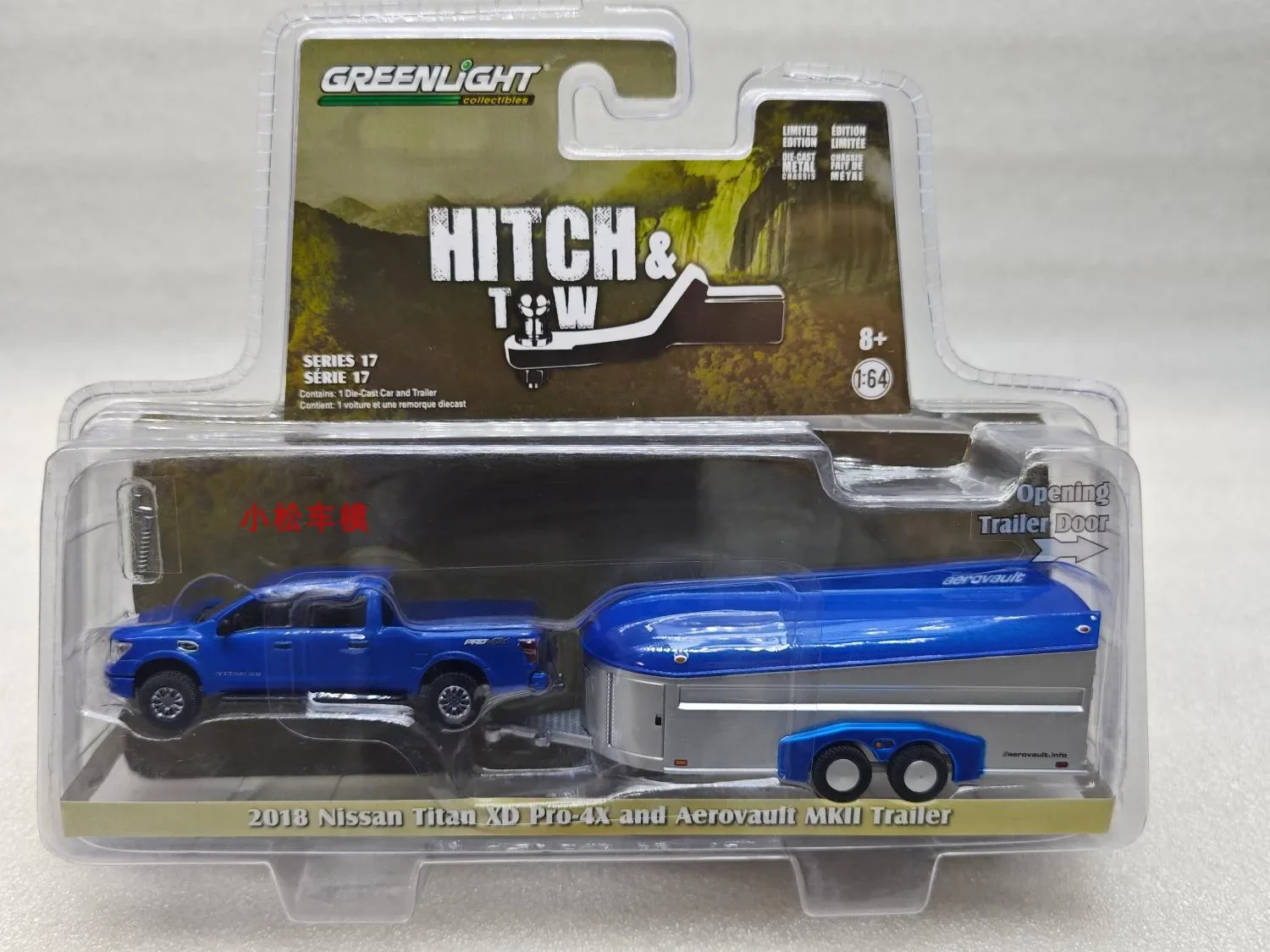 

GreenLight 1:64 2018, Nissan Titan XD Pro-4X и Aerovault MKII, прицеп, модель автомобиля из сплава, Коллекционная игрушка, подарок, украшение для дисплея