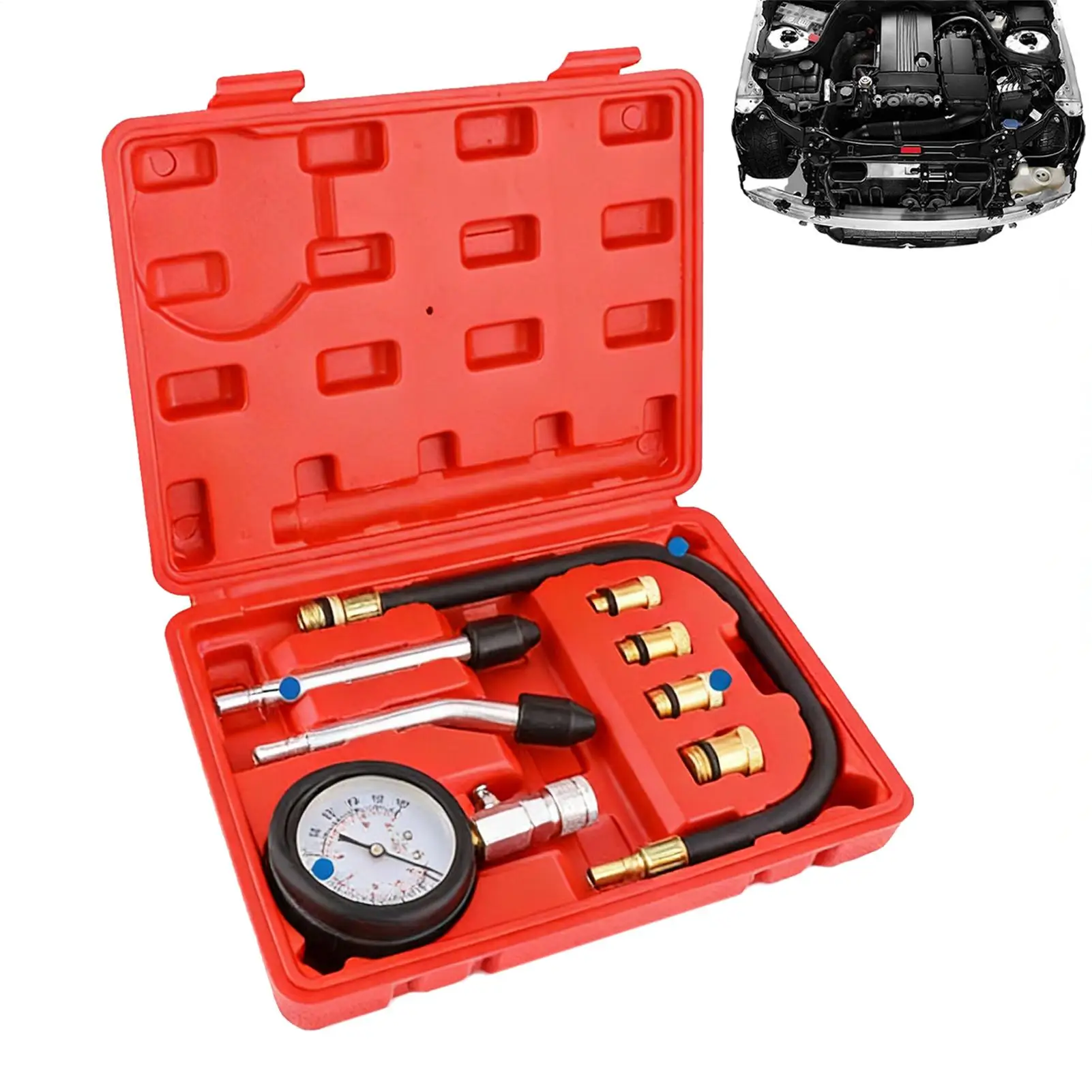 Compression Tester Kit Accurate Portable Meter Car Cylinder Pressure Meter Tool for Truck Vehicle Car Automotive SUV Motorbike