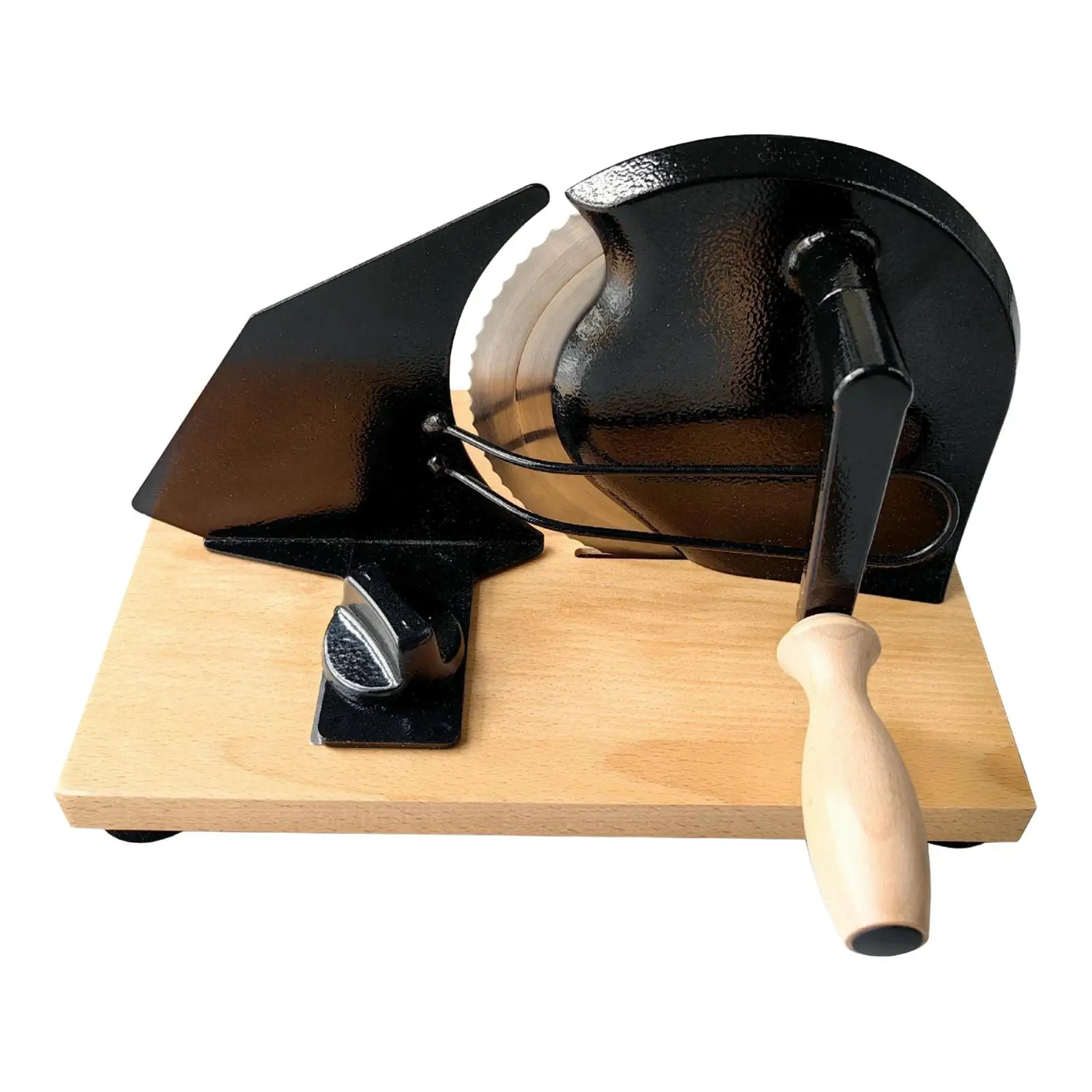 Manual Bread Slicer Machine for Homemade Sourdough with Hand Crank Metal Wood Frame Adjustable Blade Thickness Suction Cup Base