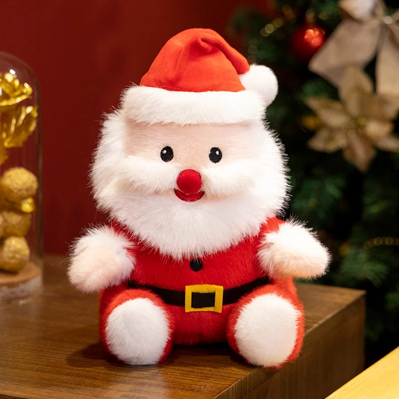 25CM Cute Small Santa Claus Plush Toys Simulation Cartoon Firm Santy Doll High Quality Toys For Home Decoration Xmas Gifts