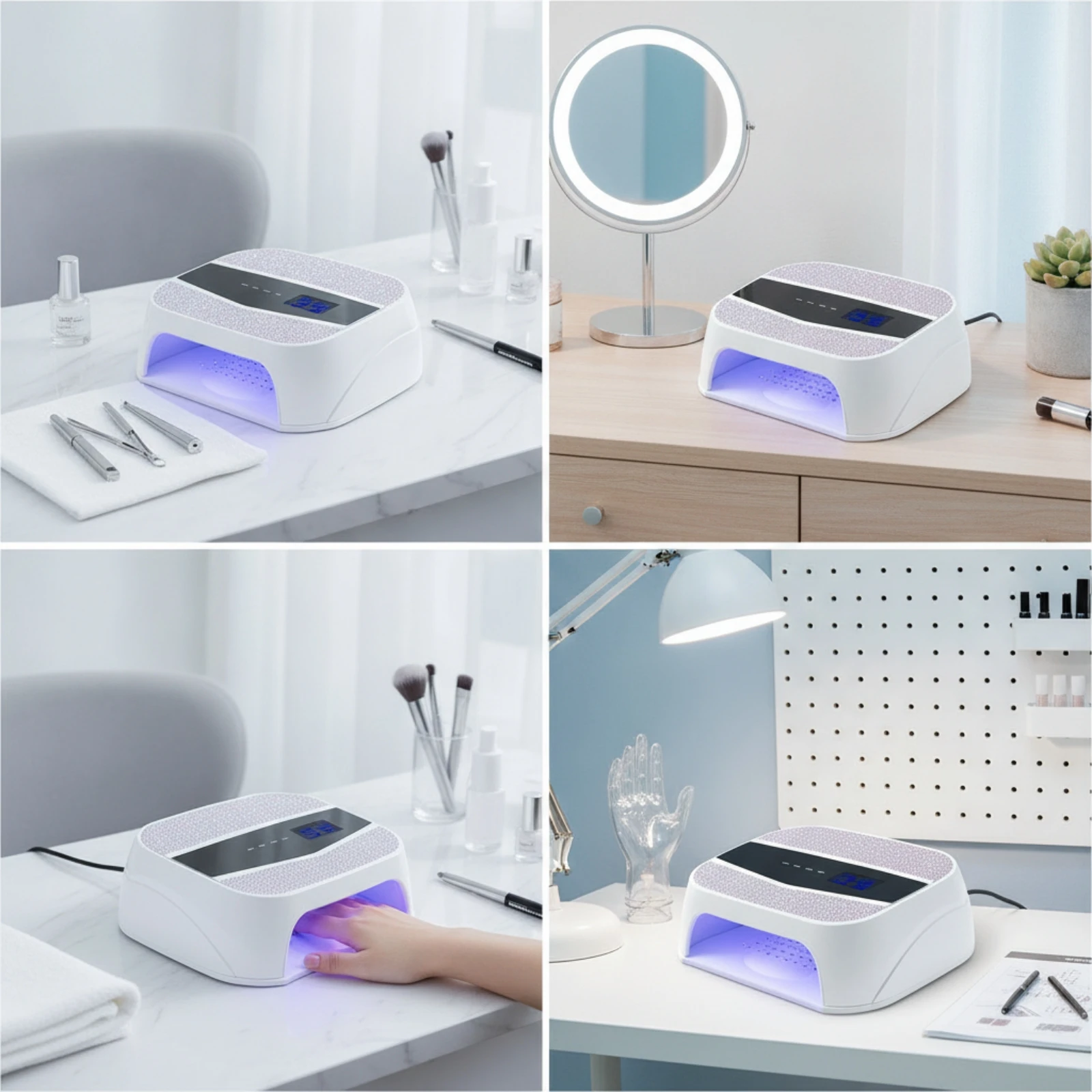 LED Nail Lamp Professional Gel Polish Curing Lamp Nail Dryer with Timer Fast Drying Compact for Manicurists, Home Manicure
