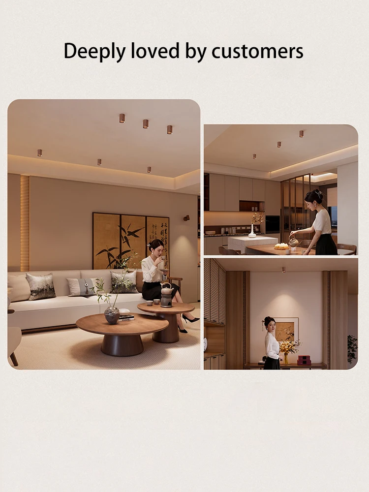 Led Spotlights Walnut Wood Color Surface Mounted Spot Light Vintage Style Ceiling Lamp 5W 7W COB Foco For Living Room Entrance