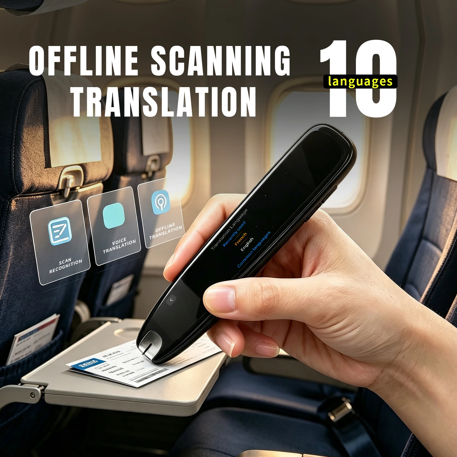 Scan Translator Pen, Dyslexia Assist Tool, Text‑to‑Speech Reading Pen for Elderly & Language Learners, Supports 142 Languages