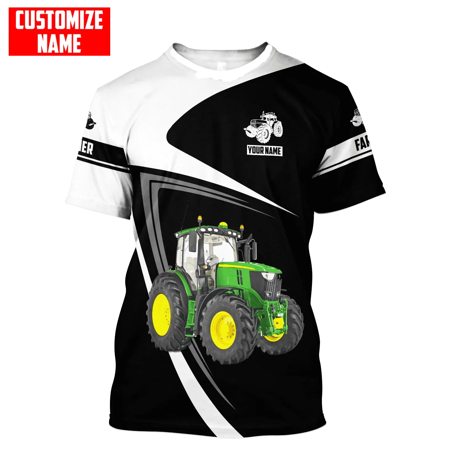 Personalized Name Farmer Tractor 3D All Over Printed Men t shirt Summer Casual Harajuku T-shirts Unisex street Tshirt DDR11