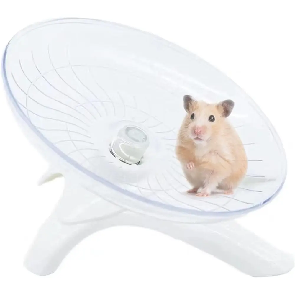 Rueda de Ejercicio Silenciosa para Hámsteres, Gerbillas, Ratones, Erizos y Otras Mascotas Pequeñas (Blanca)
