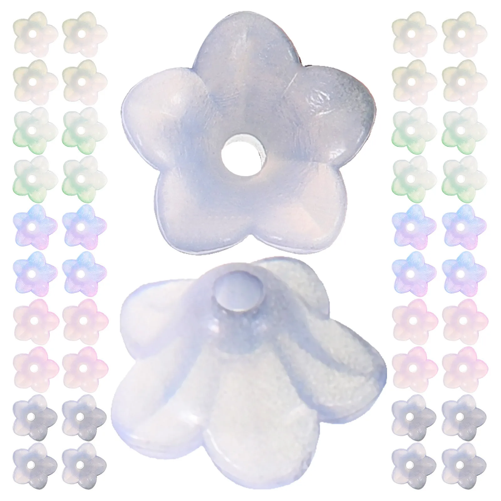 

500Pcs Colorful Acrylic Beads Flower Shape DIY Jewelry Making Supplies Exquisite Necklace Bracelet Earring Crafts