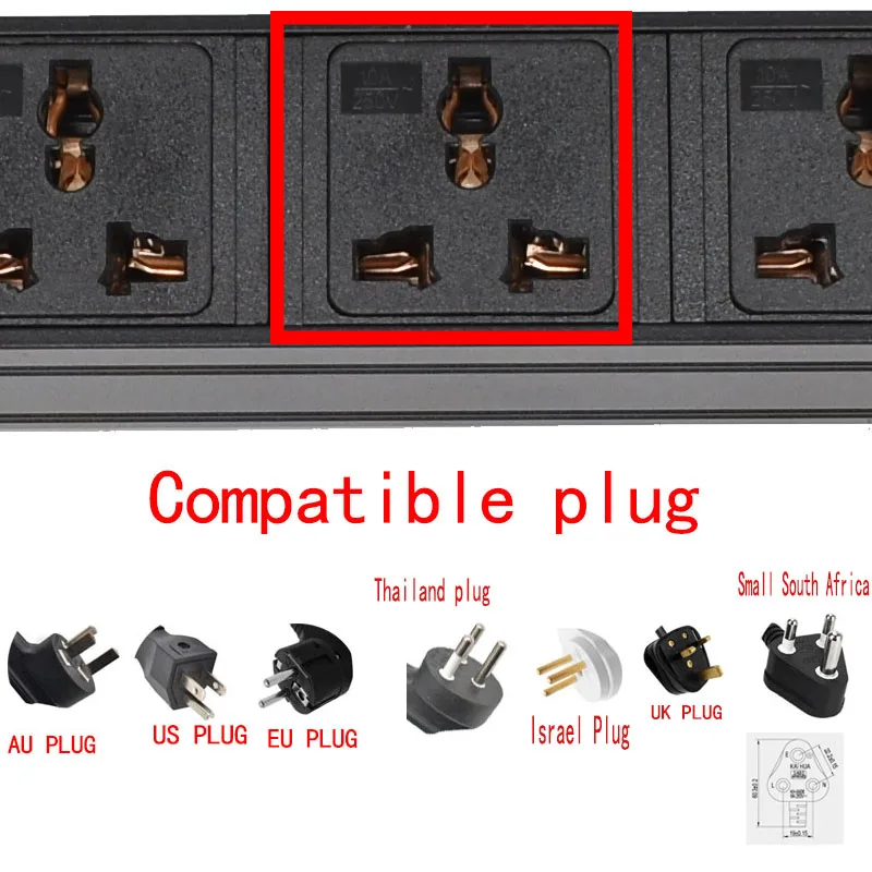 STRIDER RUI NAC3FPX NAC3MPX PDU 1-9 units power strip Schuko Powerlink power link output box with UK Adapter universal socket
