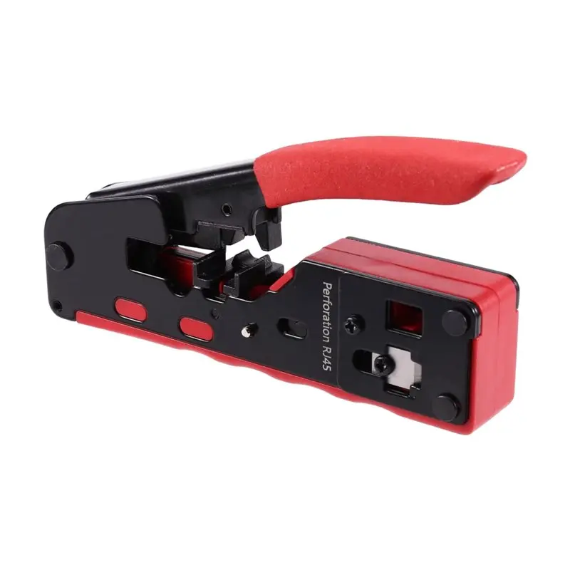 B49C Crimp Plier For RJ45 CAT7 6A 6 5E Wire- Vertical Wire Stripping Cutting Crimping Tool With Blades