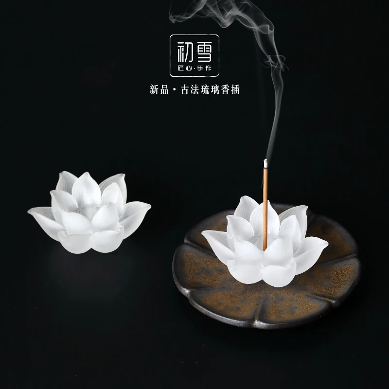 Early Snow Creative Ancient French Glaze Incense Holder Lotus Incense Holder Zen Tea Table Decoration Aromatherapy Joss-Stick