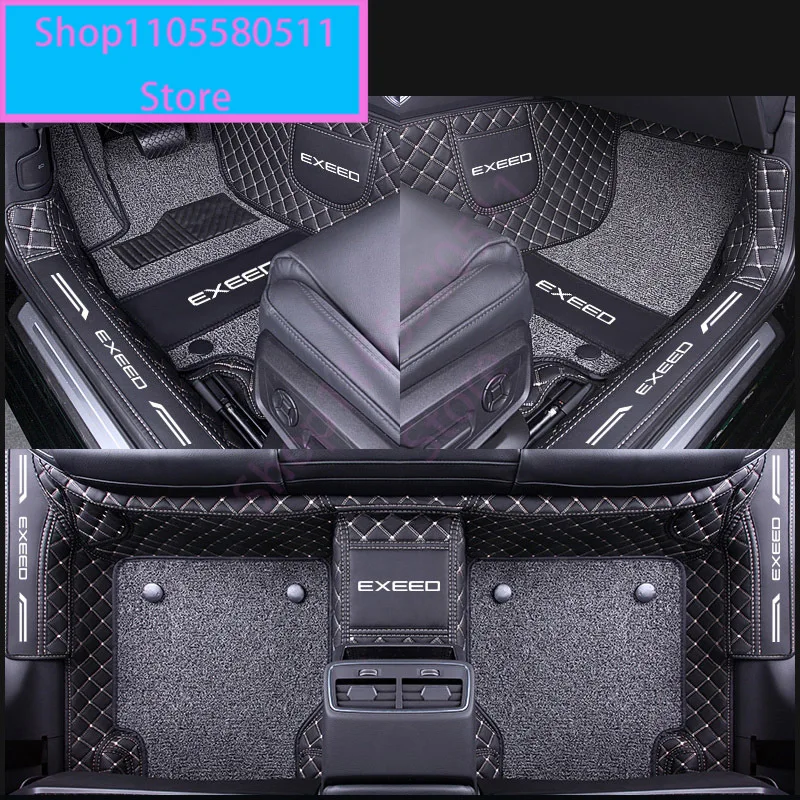 For Chery Exeed VX 2021-2023 Car Styling Floor Mats Double Layer PU Leather Foot Pad Interior Floorliner Accessories For LHD