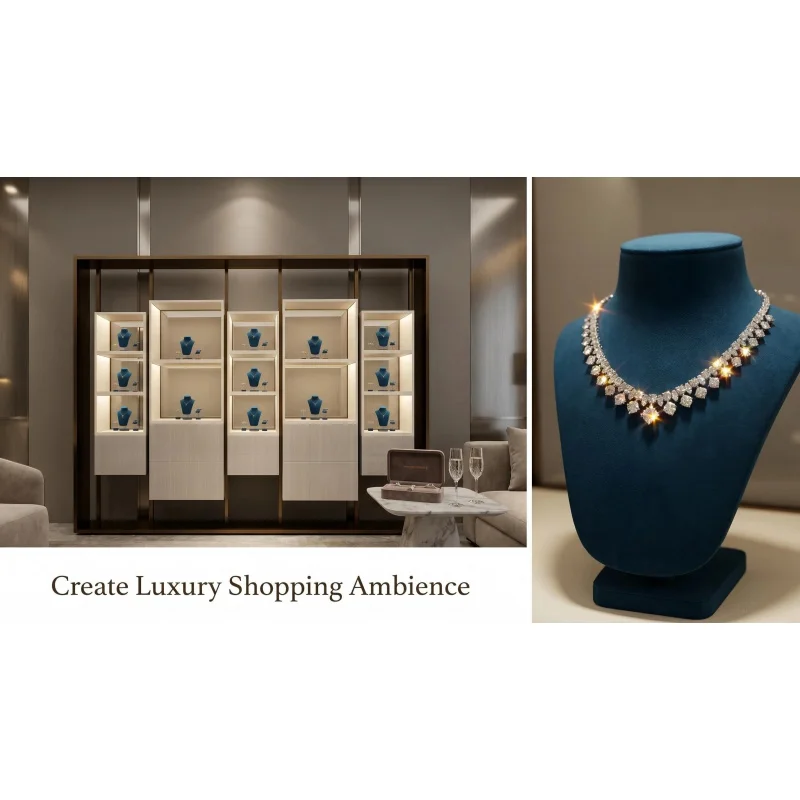 custom.Luxury Jewelry Watch Display Cabinet LED Tempered Glass Metal Frame Mirror Design Customizable Dimens