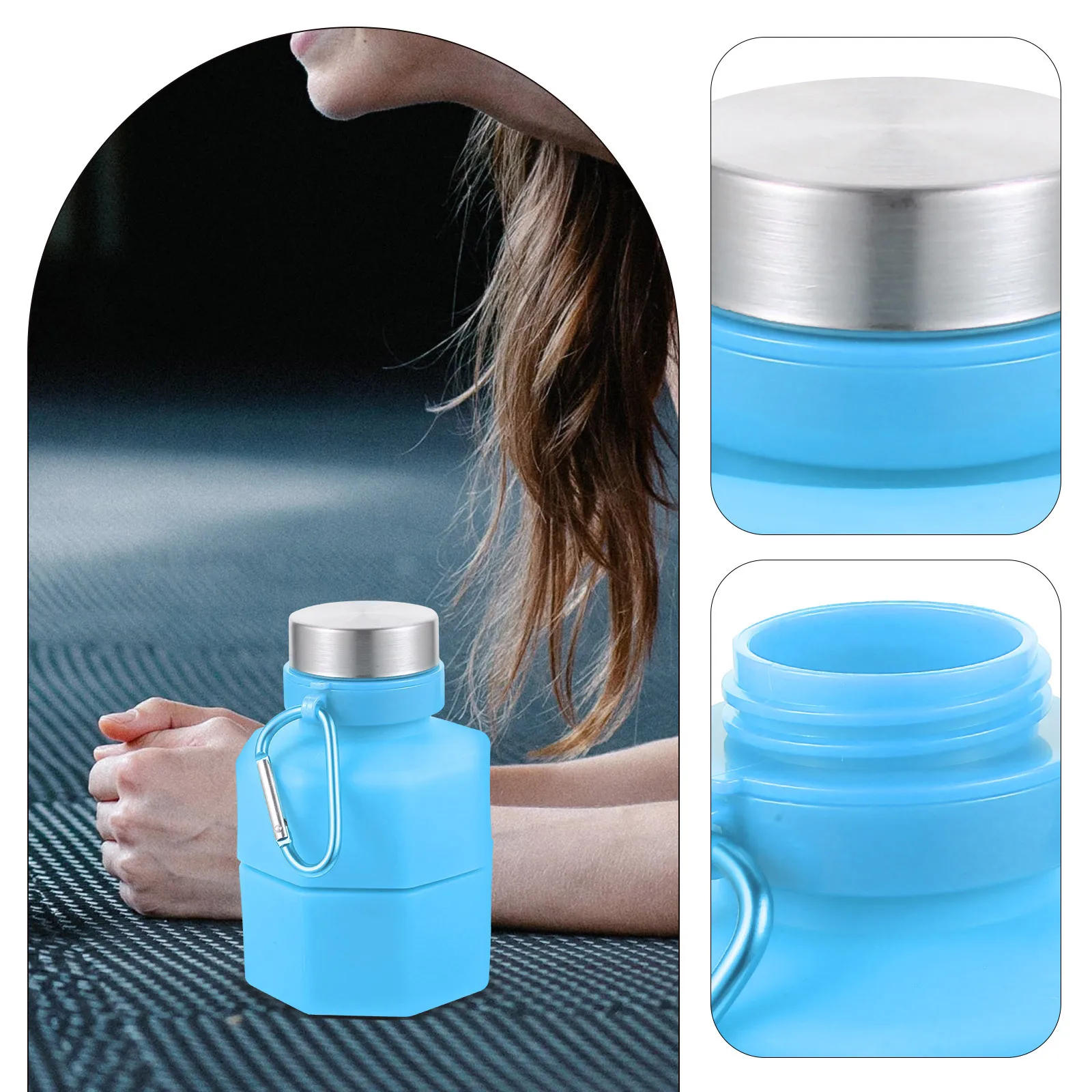

Dumbbell Shaped Water Bottle 1.2L Silicone Stainless Steel Sports Water Kettle For Gym Yoga Running Outdoor Portable Travel Mug