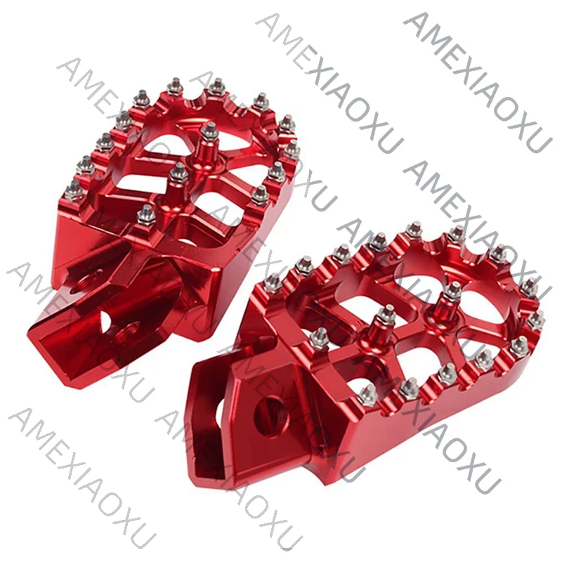 AMEXIAOXU Footpeg Foot Pegs Rests Peda Foot Pegs Pedals For YZ80 YZ125 YZ250 YZ500 WR200 WR250 WR500 HONDA XR350 Red