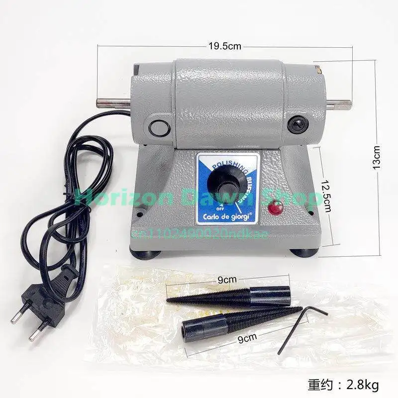 Infinitely variable speed 220V double-head cloth wheel grinding and polishing machine Adjustable speed cloth wheel machine