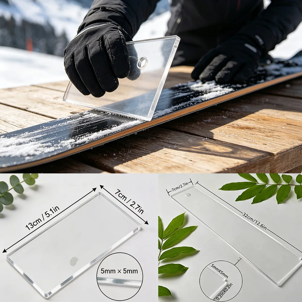 Ski Maintenance Wax Scraper, Wear Resistant Wax Remover Board for Skis and Snowboards, Outdoor Snow Gear