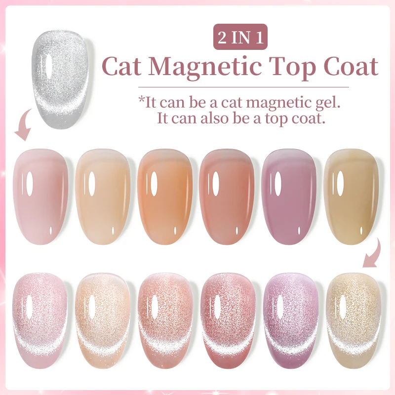 LILYCUTE 7ML Cat Magnetic Gel Polish Top Coat Super Sparking Silver Snowlight Magnetic Gel Nail Polish Semi Permanent UV Gel