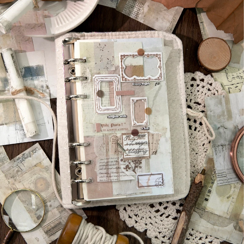 Collage Journal Series Vintage Pattern Landscape Material Paper Creative DIY Junk Journal Collage Scrapbooking Stationery