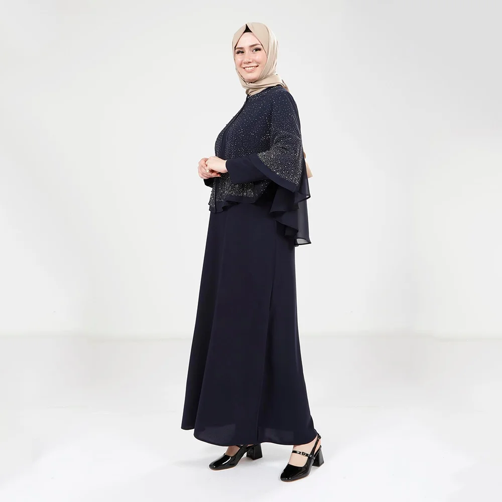 Abiti da sera lunghi in chiffon con scollo a O personalizzati Abiti da ballo eleganti per occasioni formali Maniche lunghe Abiti da ballo alla caviglia