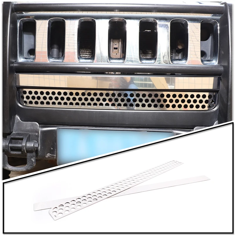 For Hummer H3 front bumper air intake decoration piece, front center grille air intake decoration piece, bright light 2005-2009