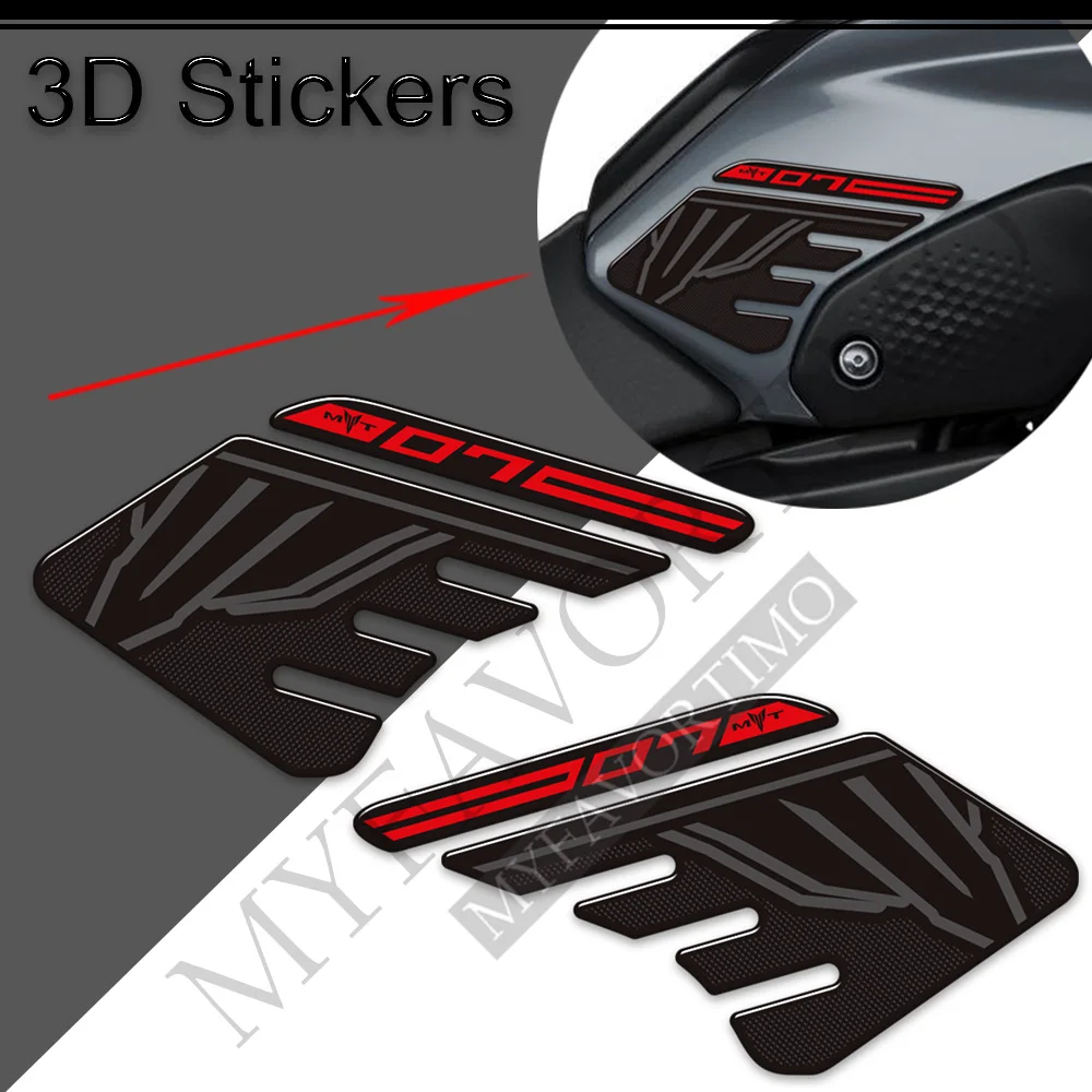 For Yamaha MT07 MT 07 SP MT-07 Stickers Decals Tank Pad Kit Knee Wind Deflector Windshield Protection 2021 2022 2023