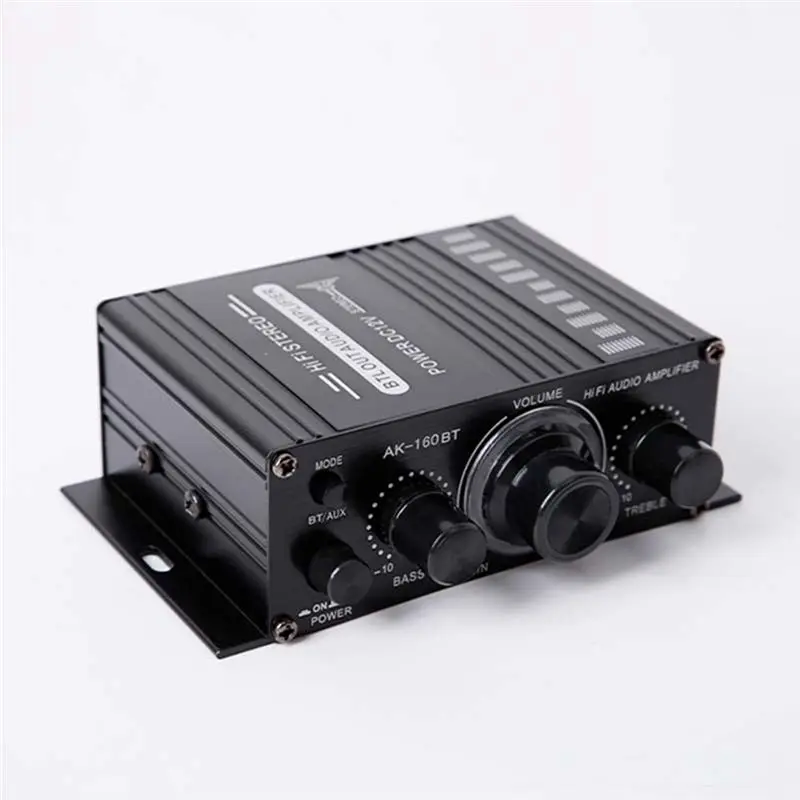AU47-AK-160BT 2 Channel Power Amplifier Audio Home Theater Amplifier Support Bluetooth-Compatible with USB/SD AUX Input