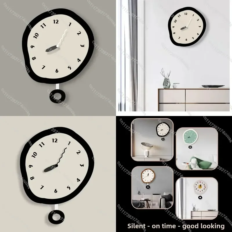 Modern Creative Art Wall Clock Stylish Hanging Decor 2025 New Trend Home Decoration for Living Room Bedroom Silent Non