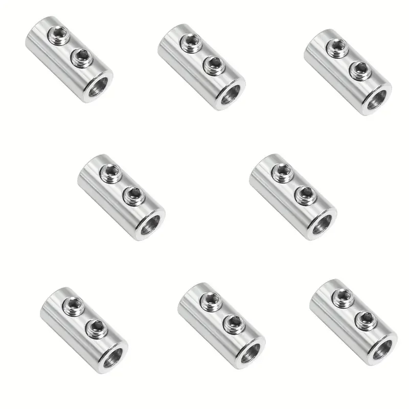 6Pcs Stainless Steel Wire Rope Locks Double-Hole Clamps - Adjustable | For Home DIY, Camping
