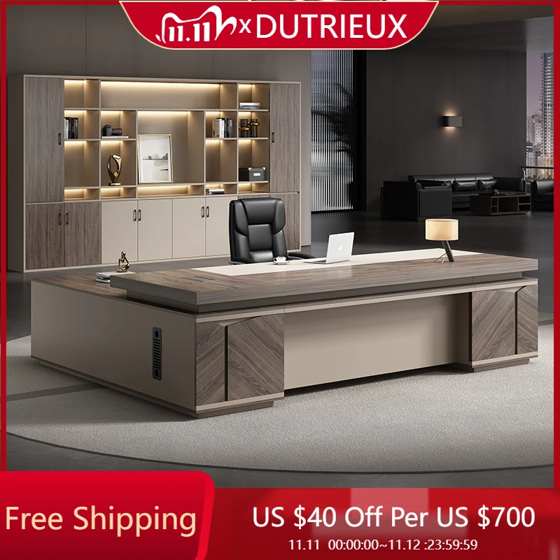 

Minimalist Corner Boss Office Desk Modern Secretary Light Luxury Unusual Art Standing Desks Drawers Bureau Meuble Furniture