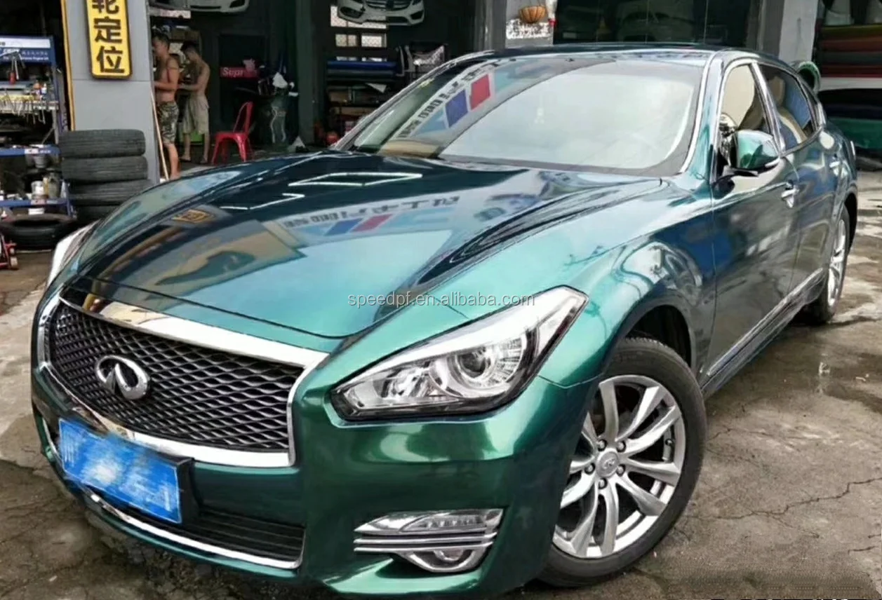 Promo Panas Stiker Vinyl Bodi Mobil Hijau Metalik Glitter Berlian Bunglon Premium Film Hitam