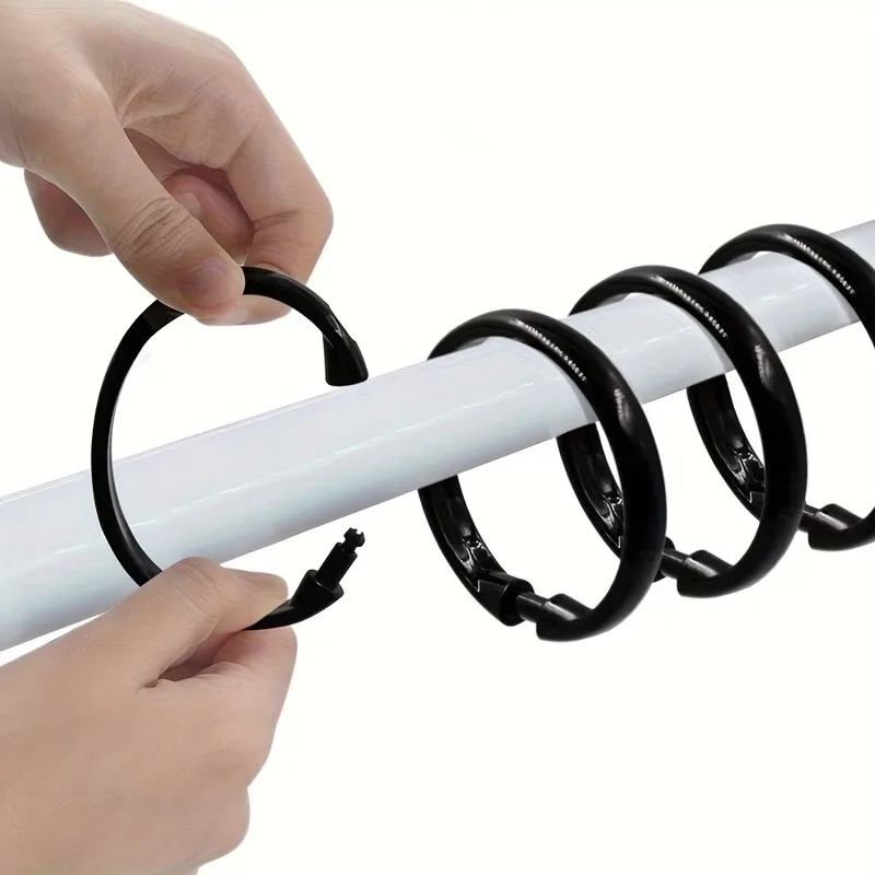 5 pcs Transparent Bath Rings for Home Bath Area, Easy Snap-On Closure, Smooth Glide Design, also fits Moisture Environment