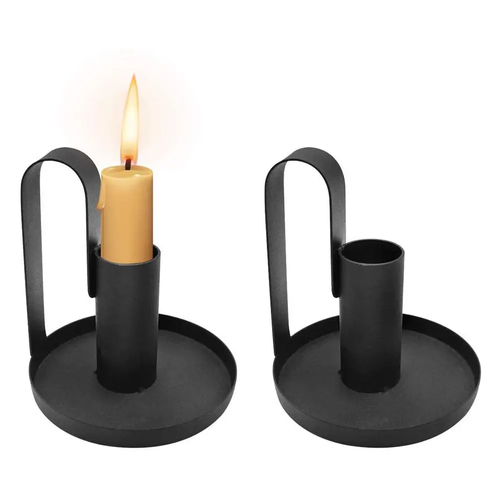Wrought Iron Candle Holder Black Candlestick Holders Candle Holders for Wedding, Dinner, Party Decoration