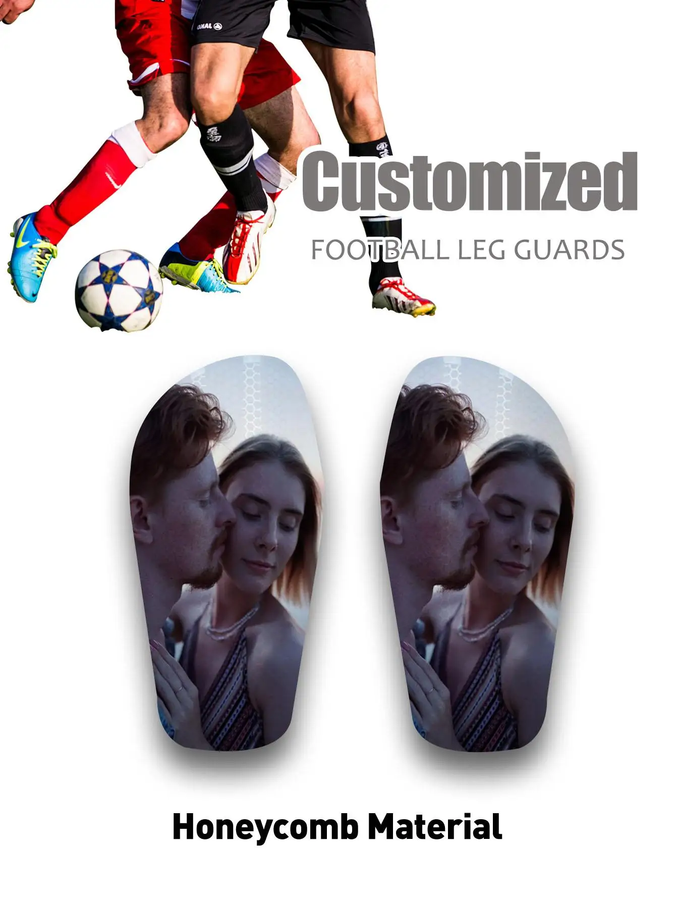 1 Pair Personalized Photo Shin Guards: Pe Lightweight Sturdy Panels + Eva Shock-Absorbing Pads, Soft on Skin