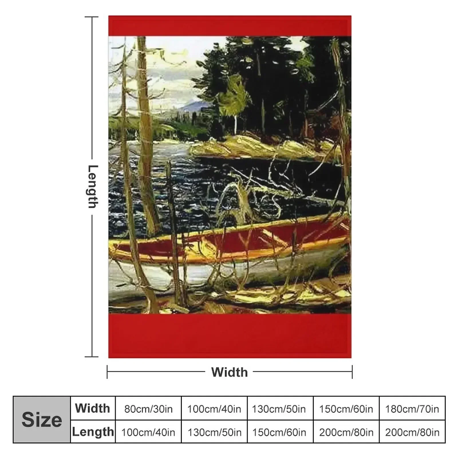 New THE CANOE : Vintage 1917 Tom Thomson Algonquin Park Art Print Throw Blanket Winter beds Nap Hairys Blankets