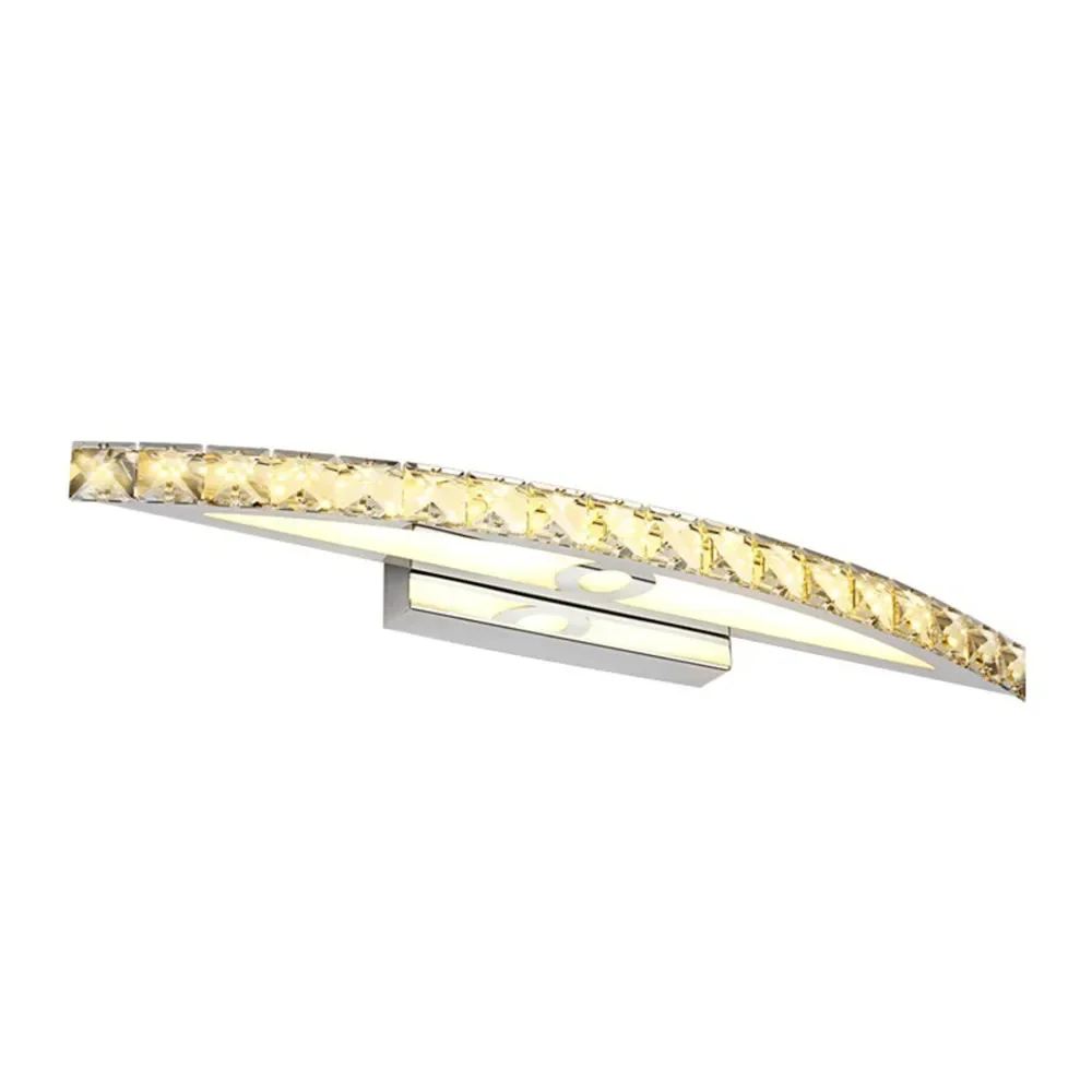 10W 15W LED Crystal Mirror Wall Lamp Bathroom Lights 90-260V Stainless Sconces Indoor  Lighting 44/54cm