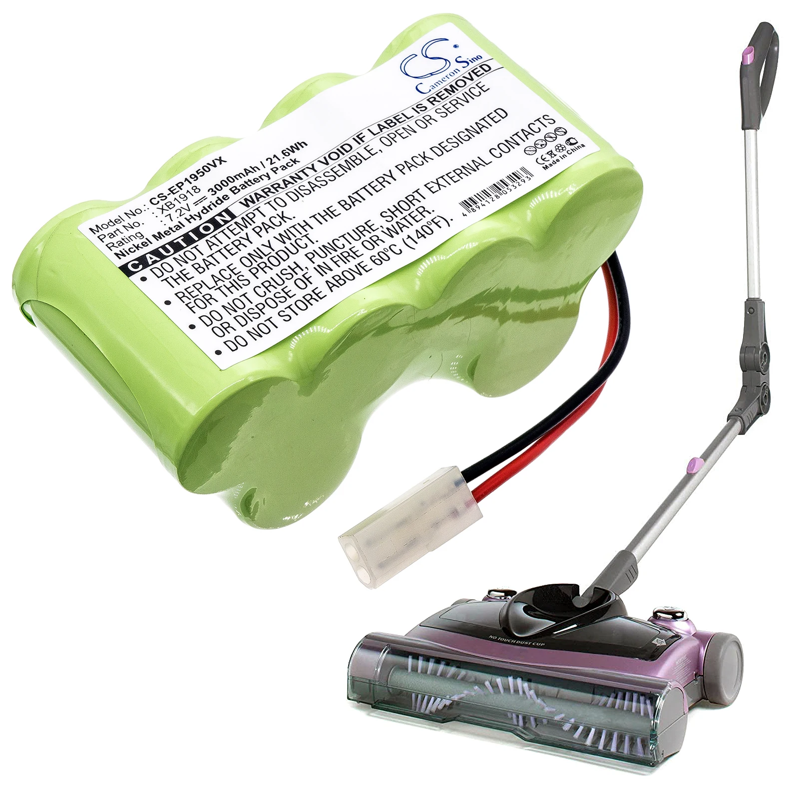 7.2V 3000mAh Vacuum Cleaner Battery XB1918 XB1918FRS for Euro Pro/Shark V1950 V1917 VX3 XB1918 APL1172M EU-36120 V1950C V1900