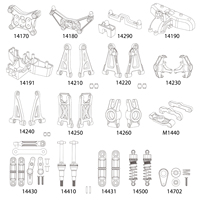 MJX Hyper Go 14301 14302 14303 Stock Replacement Suspension Arm Shock Absorber Chassis Body Shell Drive Shaft Original Part