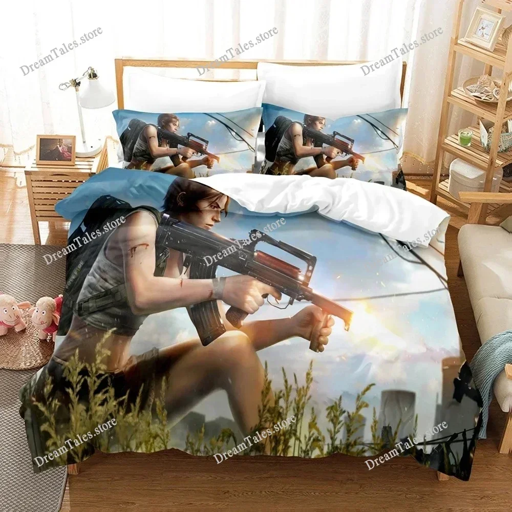 

3D Print Free Fire Game Battlegrounds Bedding Set Duvet Cover Bed Set Quilt Cover Pillowcase Comforter King Queen Size Adult369