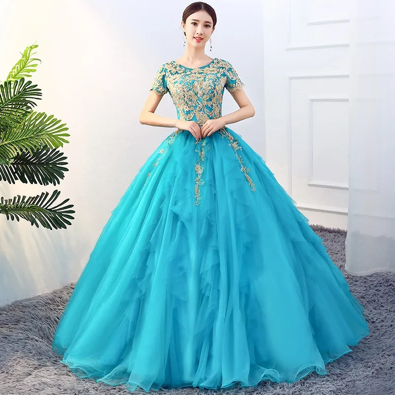 

Красочное свадебное платье с завязками из марли, одиночный поющий, красивое голосовое выступление на сцене, художественный экзаменный костюм, пышная юбка