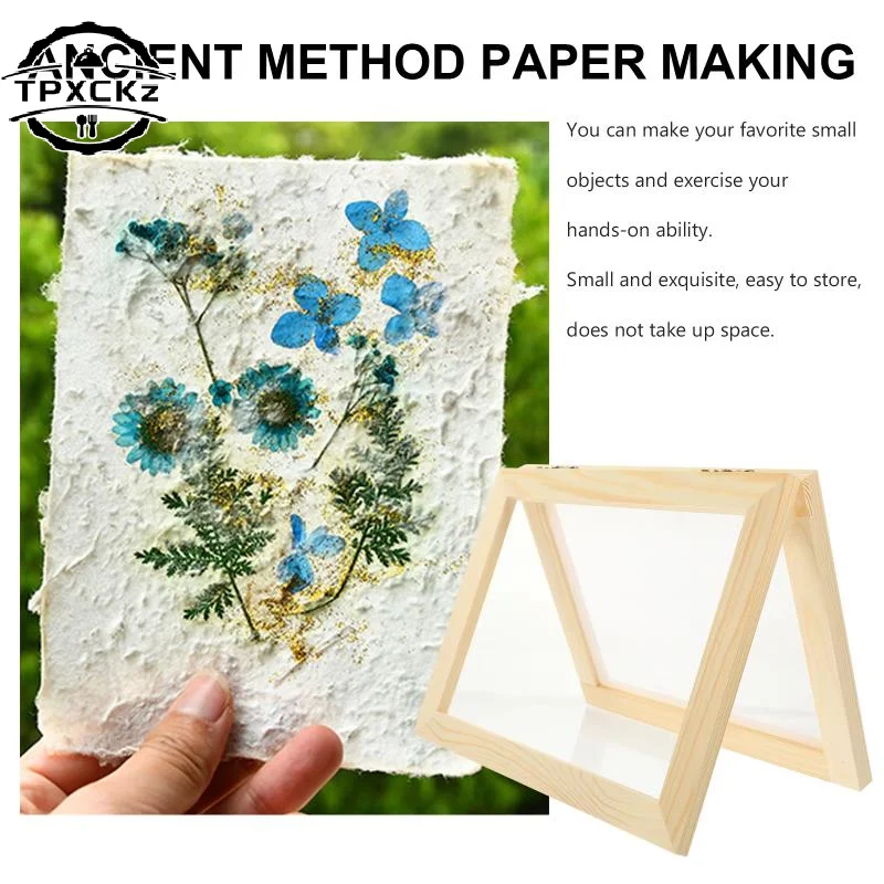 Paper Making Frame Screen DIY Wood Paper Making Papermaking Mould Crafts Handcraft Paper Recycling Tool Wooden Multi-size